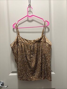 New York & Company Satin Print Cami in Brown & Cream